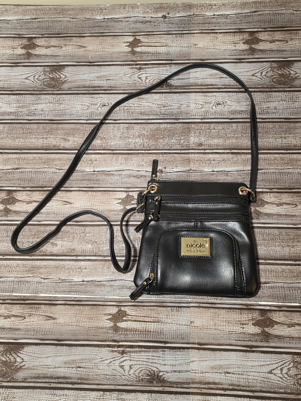 Nicole By Nicole Miller Black Crossbody Bag